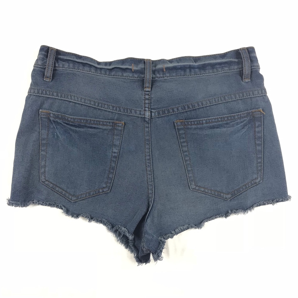 Free People Rugged Ripped Denim Mini Shorts - 28 - Picture 2 of 5